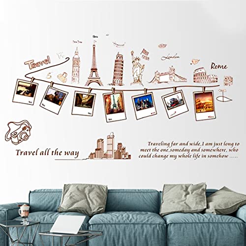 Image of Art Street Wall Stickers for Home Decor Travelling All the Way Wall Decal Vinyl Stickers for Living Room and Wall Decoration (27 x 51 Inchs, Multi)