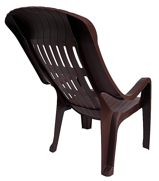 Image of SkyGlamour Supreme Comfy Relax Plastic Arm Chair | Comfort Plastic Chair for Living Room, Garden, Home, Indoor and Outdoor Use | Plastic Chair Set of 2 |Color: Globus Brown; Set of 2 Chairs