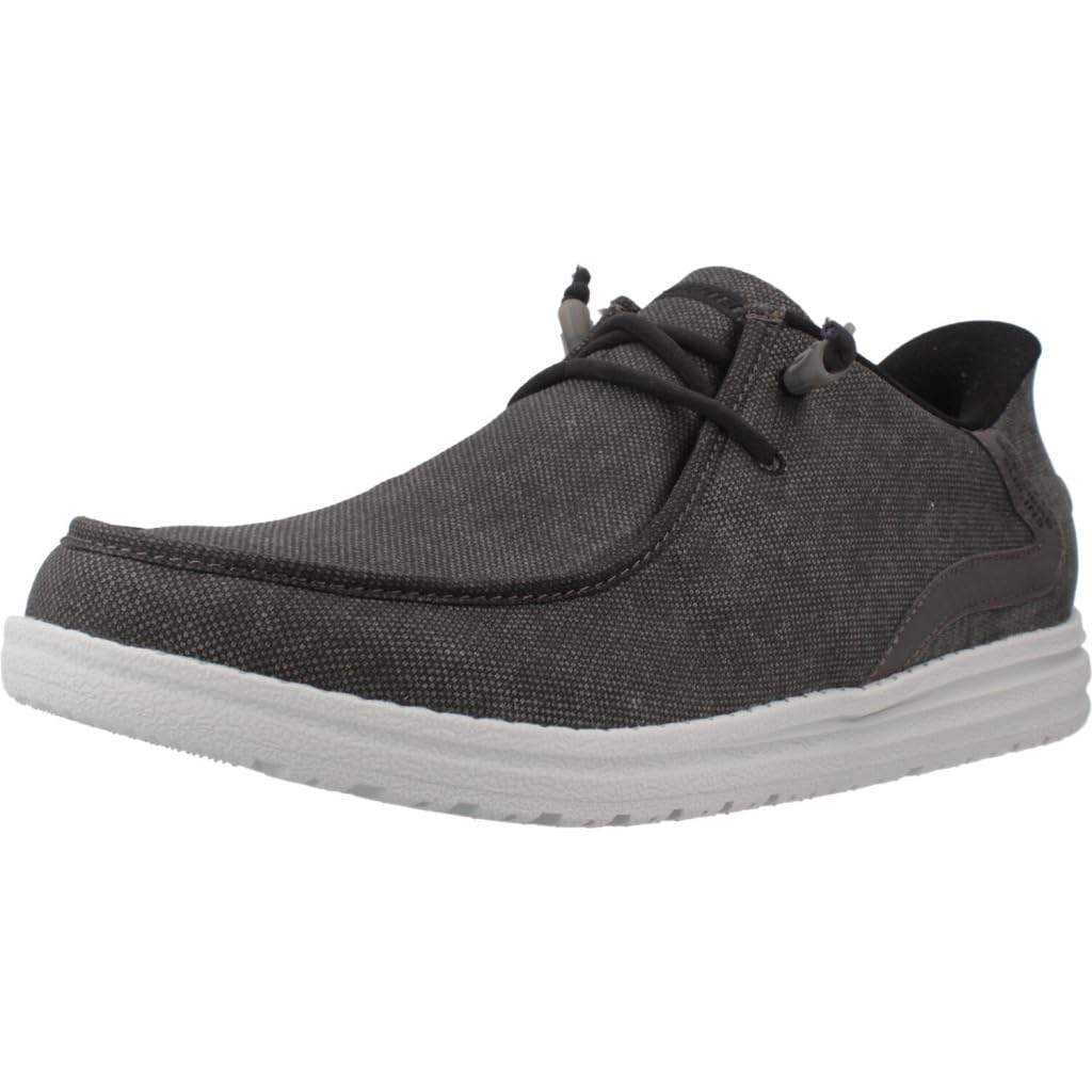 Skechers Men's MELSON Coronado Trainers, Black Gray Canvas, 8.5 UK