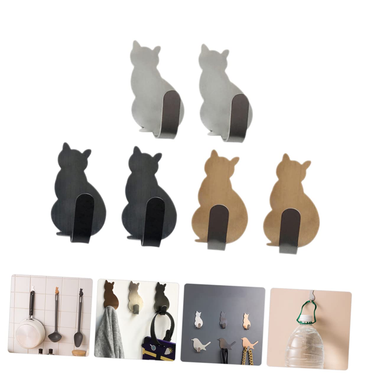 STOBAZA 30 Piezas Gancho De Entrada Perchero Adhesivo Ganchos Para Colgar En La Pared Titular De La Clave De La Novedad Gancho De Colgador De Sombreros Acero Inoxidable Común