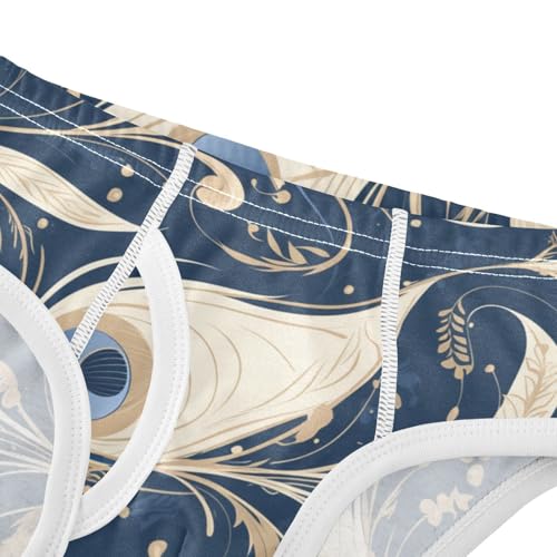 KLL Peacock Feather Pattern Toddler Boy Pure Cotton Nighttime Underwear Breathable Children Undies4