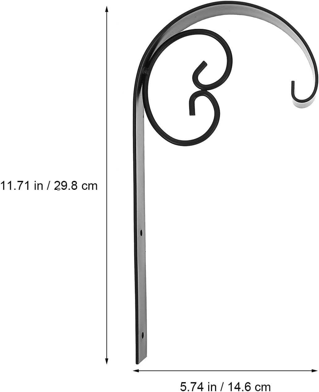 Iron Hanging Flower Basket Brackets 2pcs with Screws Wall Mounted Plant Hooks for Balcony Outdoor Garden Black Iron Hanging Rack