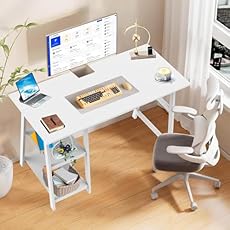 ROYHEN Escritorio con 2 estantes,Escritorio Blanco...