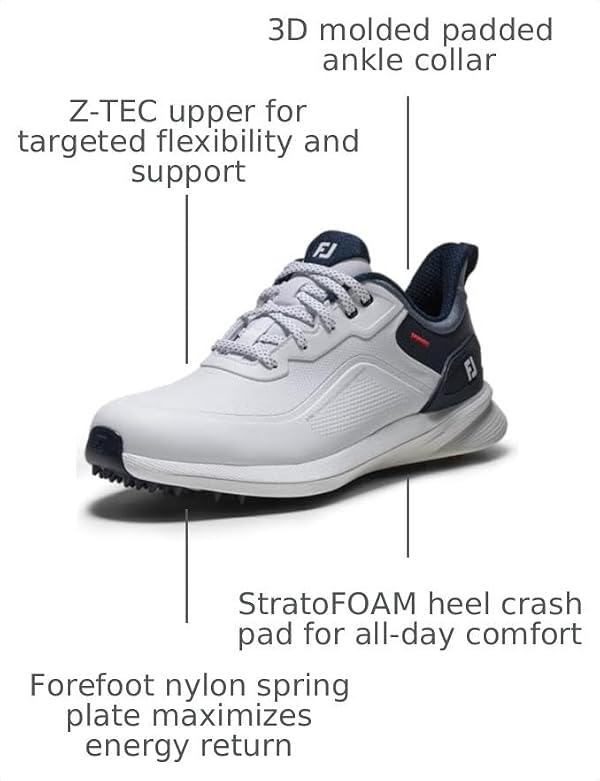 FootJoy Men's Pro/SL Golf Shoe, White/Steel Blue/Peacoat, 9.5 by FootJoy - Used condition - Image 3