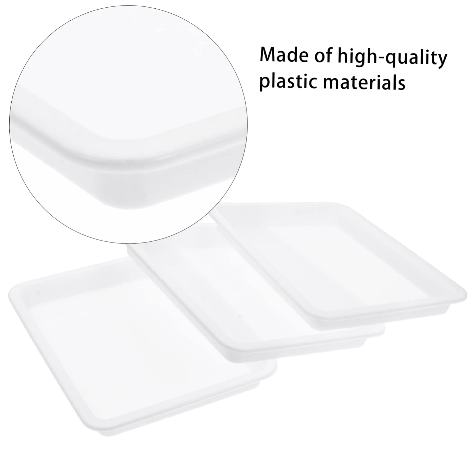 Uonlytech 3Pcs Plastic Tray for Experiments and Arts Crafts Nesting Design for Sturdy Serving Tray for