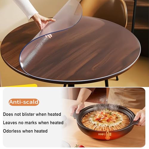 Nappe ronde transparente idéale pour protéger la table de cuisine des repas
