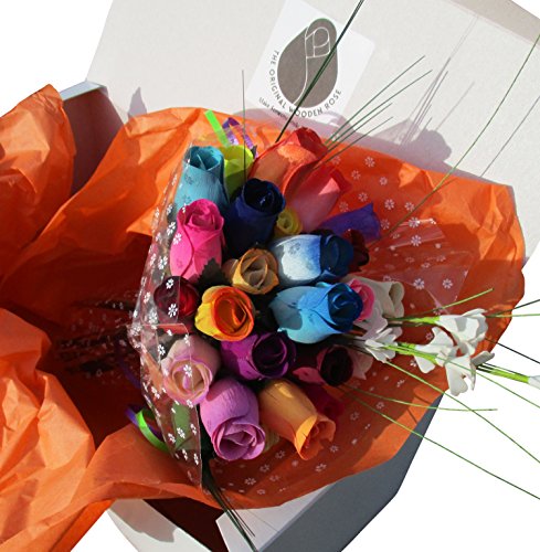 The Original Wooden Rose Assorted Colors Floral Flower Bouquets In A Gift Box (2 Dozen Bouquet) … #TOP1