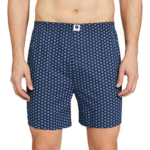 Image of Amazon Brand - Symbol Men's Cotton AOP Pattern Mix Boxer Shorts (Pack of 2)