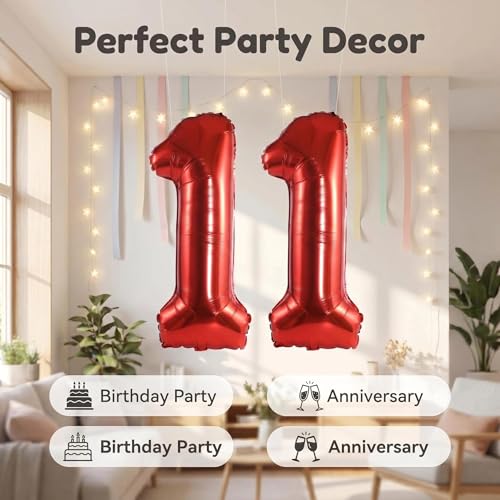 Image of YPSelected 32 Inch Large Foil Helium Number Balloon Birthday Wedding Party 0-9 (Red, 1)