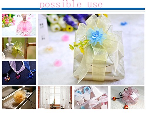 Duoqu 2 Inch Wide Shimmer Sheer Organza Ribbon 20 Yards Classical Green #TOP2