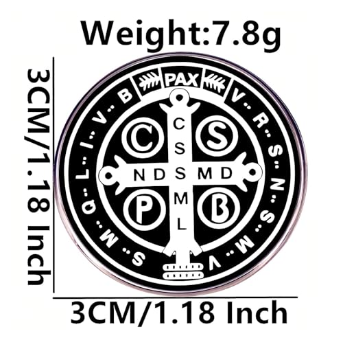 Image of 2 Saint Benedict Medal Enamel Pins, Metal Alloy Badges Clothes Bags Hats Accessories