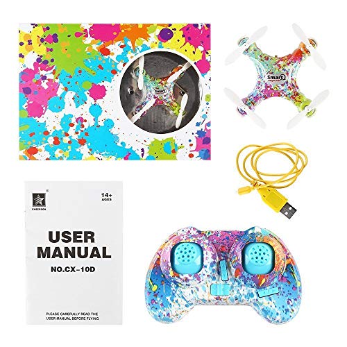 Image of REES52 Newest Cheerson CX-10D CX10D RC Mini Nano Drone 2.4G 6-axis High Hold Mode LED RC Quadcopter RTF with Transmitter