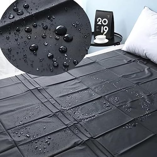 Un Insieme di Nero Confortevole PVC plastica Lenzuolo coprimaterasso Lenzuolo Letto Impermeabile (220CMX130CM)