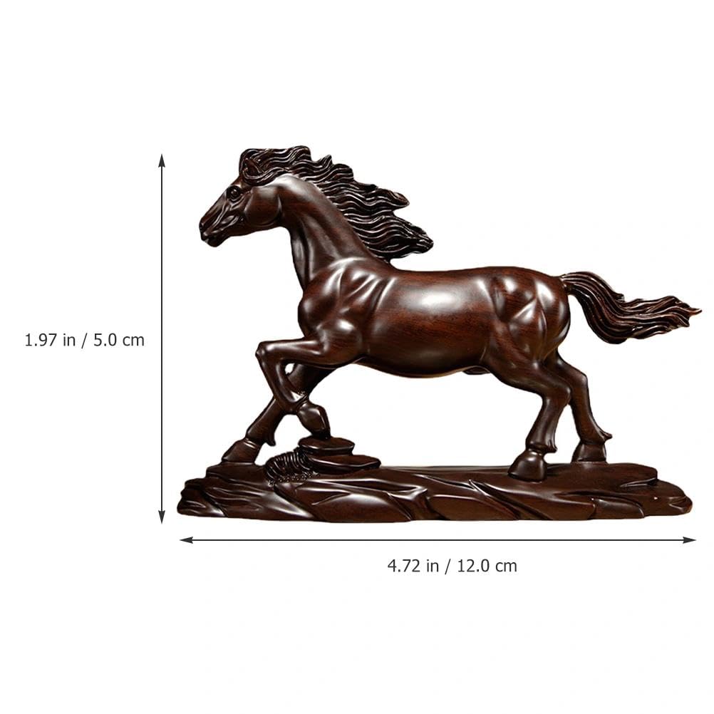 Amazon.co.jp: LOGOFUN 木製馬の置物 木製 干支 馬像 中国の馬の彫刻