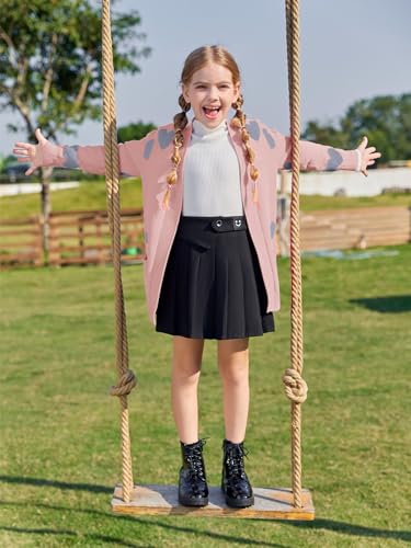 Image of Girls Cardigan Kids Open Front Oversized Sweater with Pockets