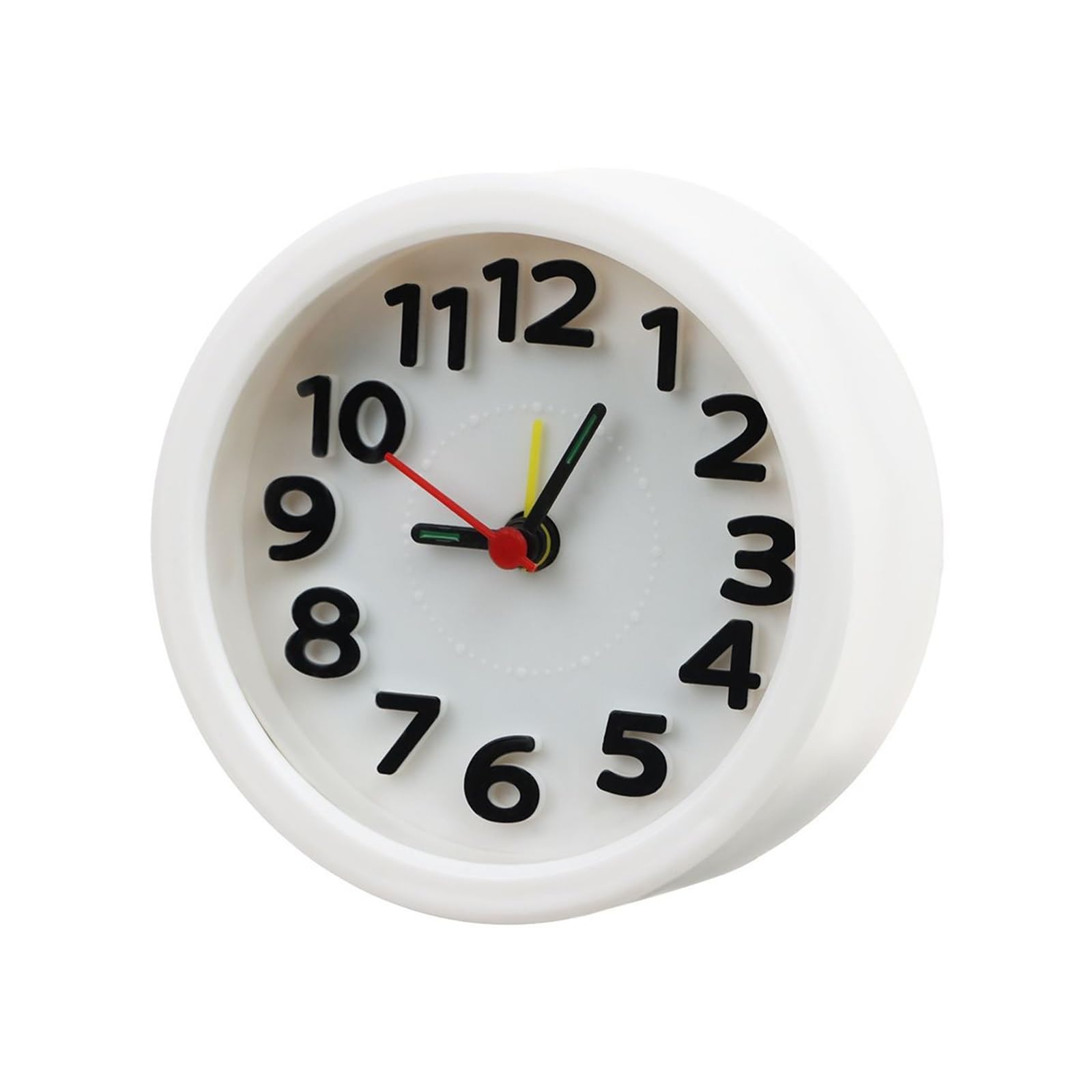 BMKGODN alarm clock， Bedside Table Decor No Tick Quiet Number Clock Quartz Battery Operated Clocks Alarm for Bedrooms(White)