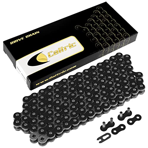 Caltric Balck 520-Pitch 120-Links Non-Oring Drive Chain Compatible with ATV/UTV/Quad/Side X Side/Motorcycle/Dirtbike/with Rivet and Clip on Master Links