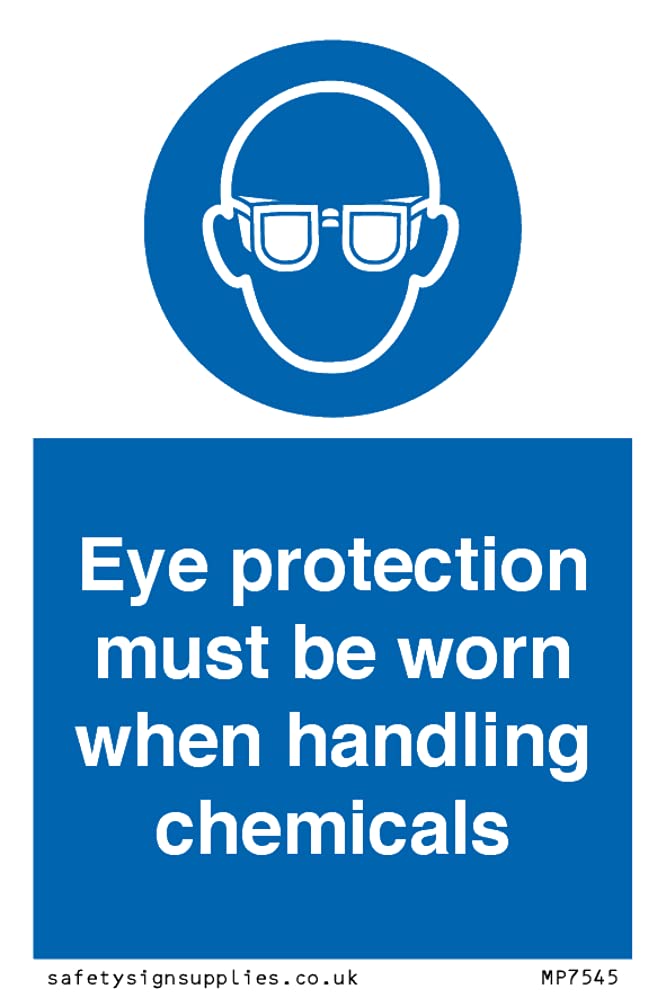 Eye protection must be worn when handling chemicals