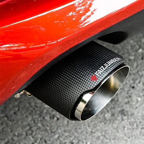 Faizjunben 3" Intake Matte Carbon Fiber And Stainless Steel Auto Tailpipe 4.0" Outlet Auto Carbon Fiber Exhaust Tip #TOP7
