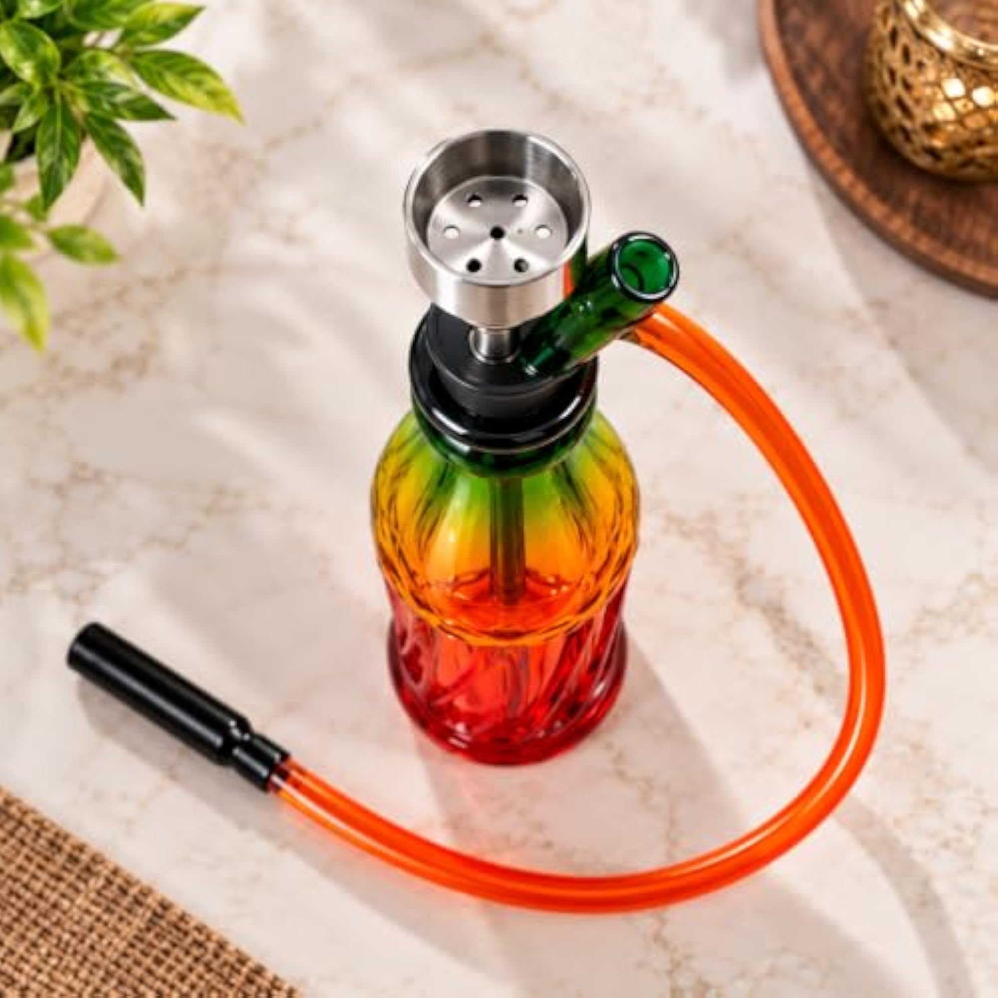 Rainbow Gradient Bottle Hookah Bong Style