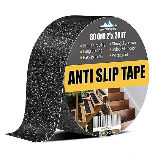 Heavy Duty Anti Slip Tape for Stairs Outdoor/Indoor Waterproof 2" x 35Ft Grip Tape Safety Non Skid Roll for Stair Steps Traction Tread Staircases Non Slip Strips (Pack Of 1 (5 Meter))