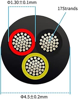 22 Gauge 3 Conductor Electrical Wire 200FT, UL 2464 22 AWG 3 Wire Cable Tinned Copper PVC Stranded 22/3 Core Wire for LED Lighting, Outdoor Low Voltage Extension Cable, Automotive etc.