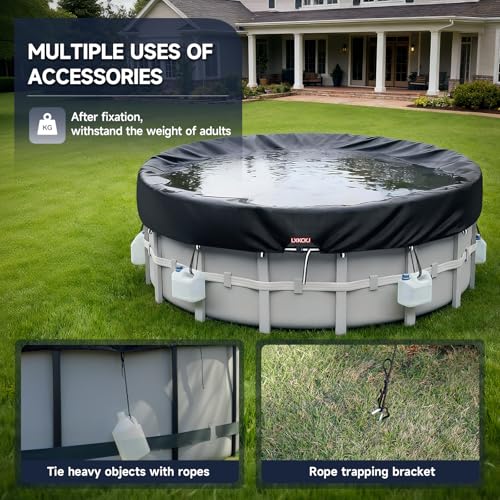 Image of LXKCKJ 6 Ft Pool Cover for Above Ground Pools, Round 420D Solar Oxford Tarp