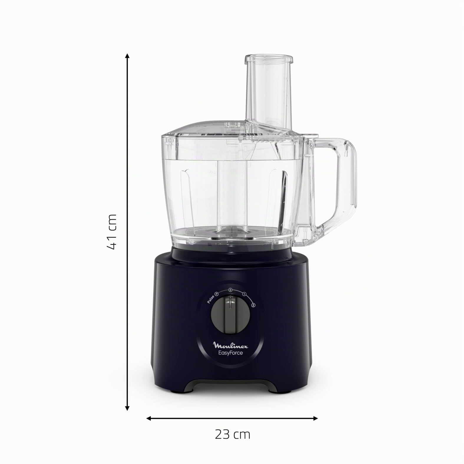 Robot da cucina multifunzione Moulinex Easy Force, 800 W, 25 funzioni, 2 velocità + Pulse, 6 accessori di cui 1 frullatore incluso, Compact FP247810, Blu notte