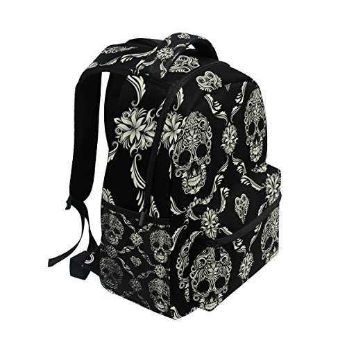 Zzkko Sugar Skull Day Of The Dead Boys Girls School Computer Backpacks Book Bag Travel Hiking Camping Daypack #TOP1