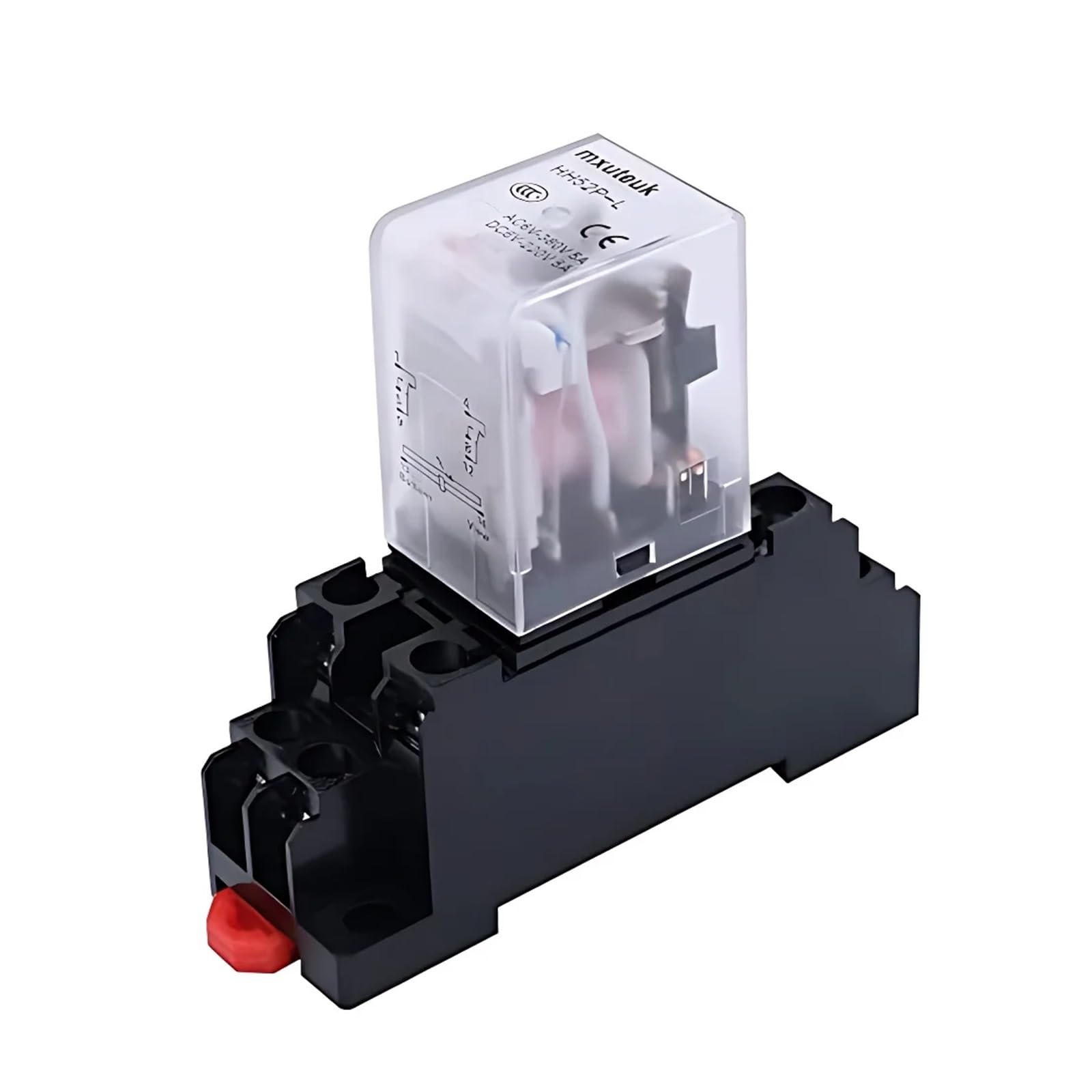 Relé intermedio pequeño AC 6V-380V DC 6V-220V relé electromagnético trifásico de 380v con interruptor de Base HH52P/53P/54P/62P/63P/64P(12V(10PCS),HH52P AC)