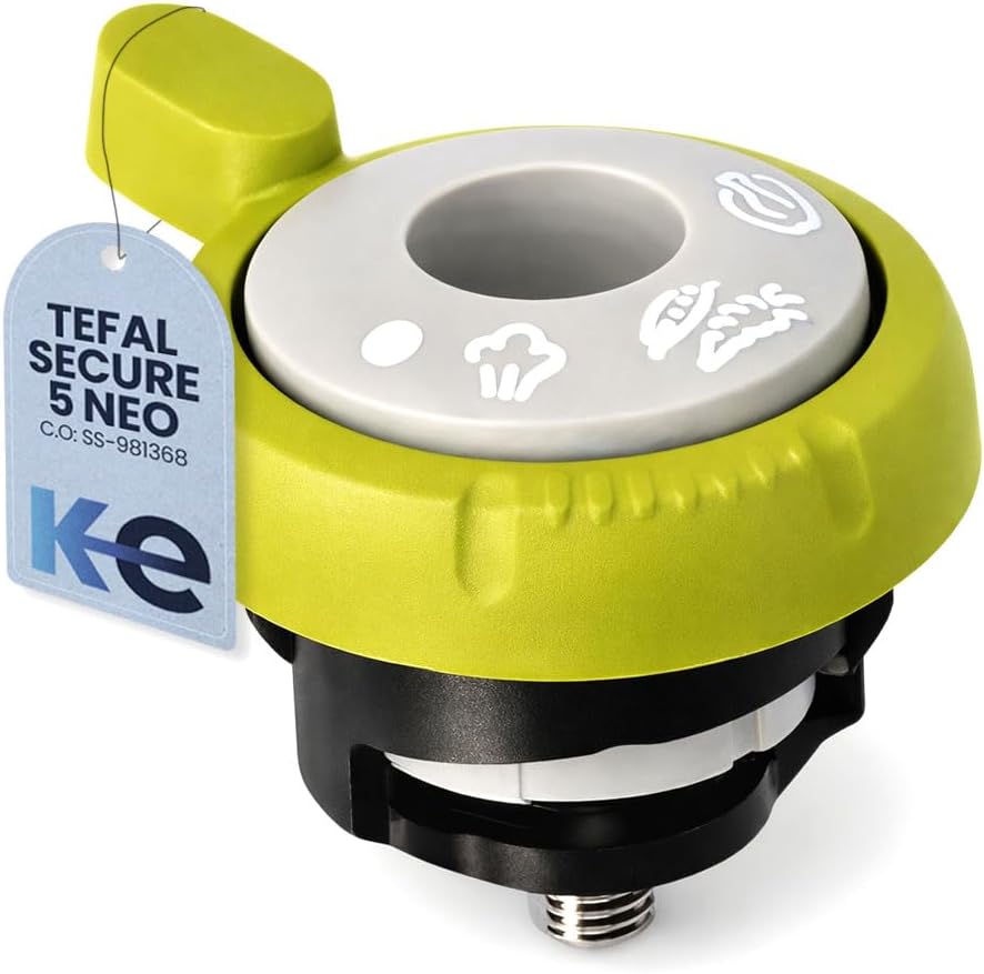 Anakel Home Replacement Pressure Regulator Valve SS-981368 Compatible with Tefal Secure 5 Neo Express Pot, with Pot and Fireplace Included, Lime Green and Grey
