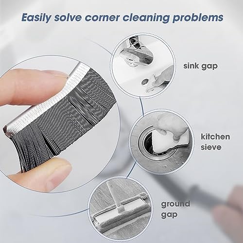 Hard Bristle Grout Cleaning Brush, Grout Cleaner Brush, Toilet Brush, Shower Tile Scrubber, Skinny Gap Cleaning Tools for Household, Bathroom, Kitchen (3) (Schwarz)