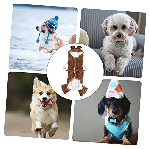 Disfraz de reno navideño para perro, felpa coral, talla L miniatura 3