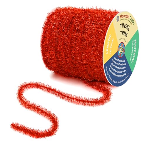 Catálogo para Comprar On-line Guirnaldas y oropeles Top 5. 50 Mandala Crafts Guirnalda de oropel roja – Guirnalda de 30 pies de lámina metálica fina con purpurina para árbol de Navidad, fiesta, decoración de boda y decoraciones...