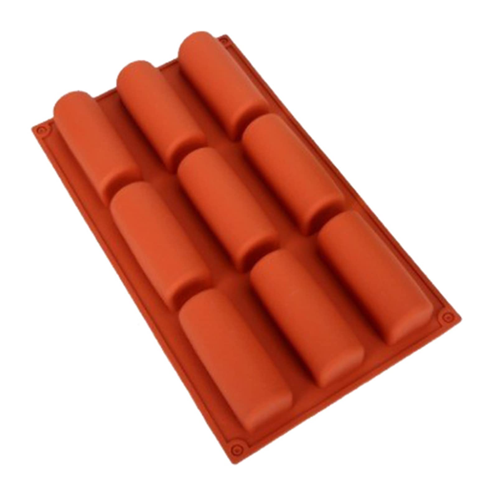 CRFFZ 9 Hole Silicone Mold Cake Tray Candy Chocolate Gumpaste Semi-Cylindrical Strip Shape Fondant Mousse Cake Mold Silicone Mousse Molds Round
