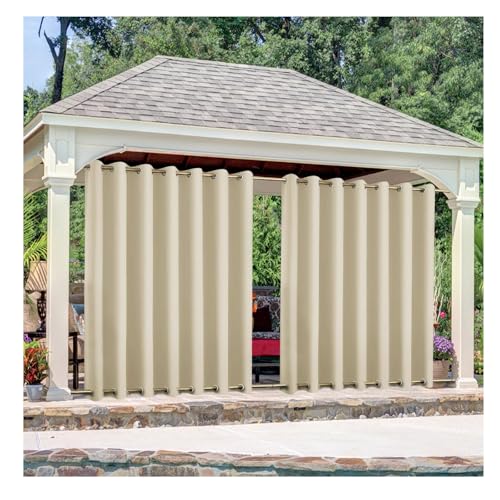 Tonnelle d'extérieur imperméable avec œillets (haut et bas) 102 x 133 cm, coupe-vent et isolation thermique pour pera, véranda et piscine