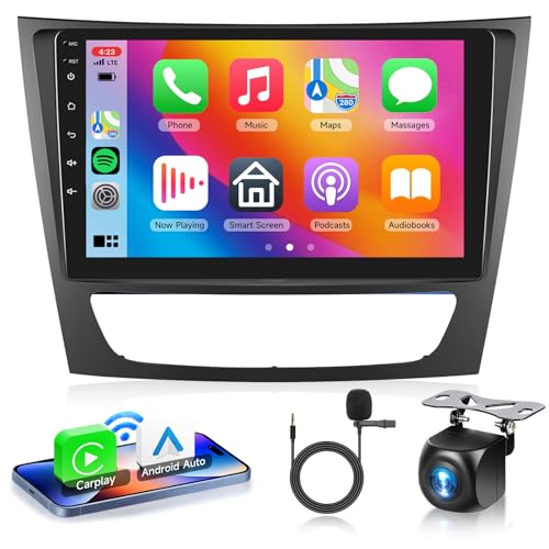 2G+64G for Mercedes Benz E Class W211 E200 CLS W219 2002-2009 Car Radio with Wireless Carplay/Android Auto, 9 Inch Touch Screen Stereo, Bluetooth, GPS, SWC+ Backup Camera