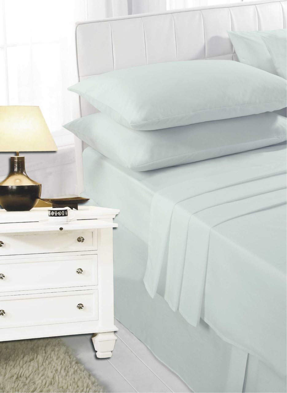 Extra Deep 40cm Fitted Sheet Bed Sheets Single Double King Super King (Duck Egg, Super King 180cm x 200cm)