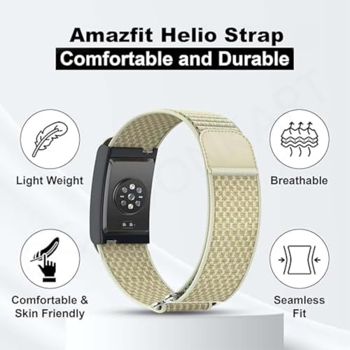 Image of Soft Nylon Sport Strap Breathable, Durable Strap Compatible For Amazfit Helio Strap