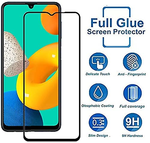 Image of Screen Protector for Samsung Galaxy M32 (Black) Tempered Glass Edge-to-Edge 6D Screen Guard With Installation Kit