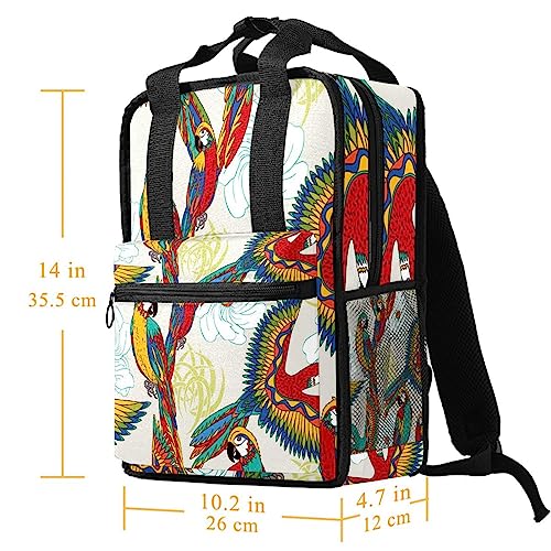 Sac à dos coloré garçons oiseaux multicolore ajustable 14x10x4in - 5