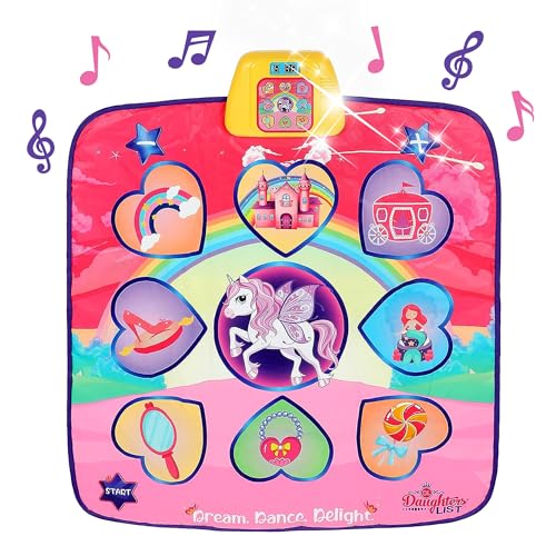Unicorn Dance Mat - Electronic Bluetooth Dance Pad - 6 Play Modes, Built-in Music - Silent Mode - Dance Mat for Kids Ages 4-8, Dance Mat for Kids Ages 8-12