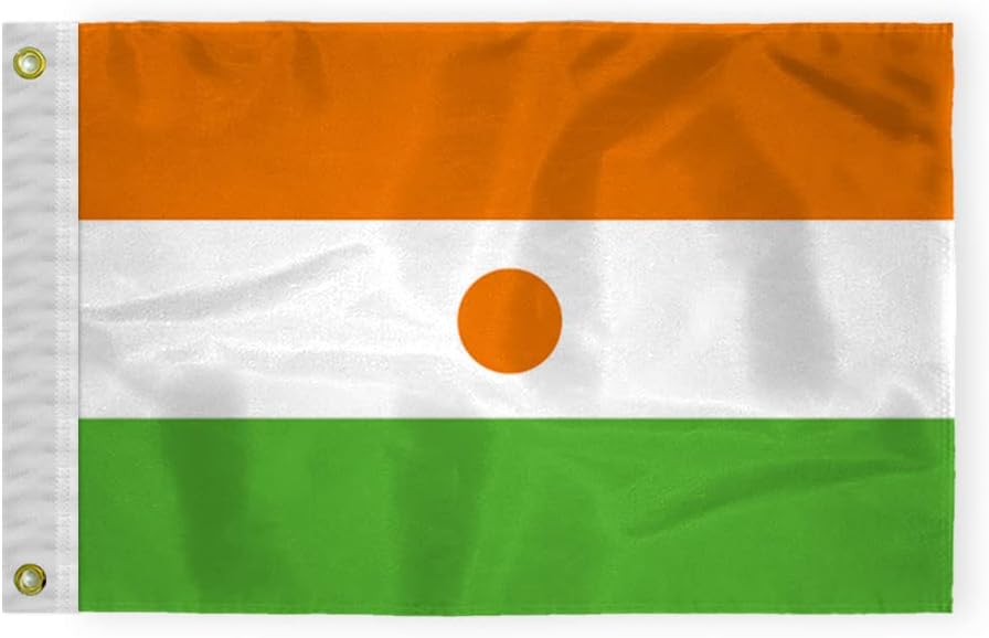 AGAS 2 x 3 Feet Niger Flag Heavyweight Nylon Brass Grommets Stitched Edges Fade Resistant & Vivid Colors