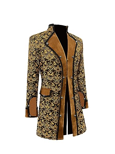 Tzmapu Men'S Steampunk Vintage Long Tailcoat Jacket Gothic Victorian Coat Costume thumb #1