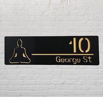 CRAFTEEZY Personalized Customised Acrylic Name Plate for Home Entrance Office Flat Apartment House (12 x 5 Inch)