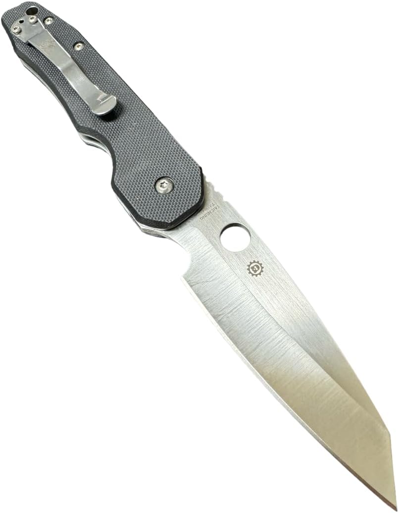 Scales for Spyderco Smock Knife C240CFP Compression Lock S30V Classic Texture & Chevron Design (Knife Not Included) AE-1151 AE-1152 (Textured G10 - Black)