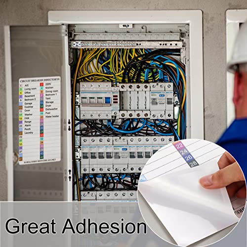 Circuit Breaker Directory Label Sticker Decal Electric Fuse Panel Box Waterproof With Adhesive Backing Organize Replacement Color Code Guide(2 Sets) #TOP5