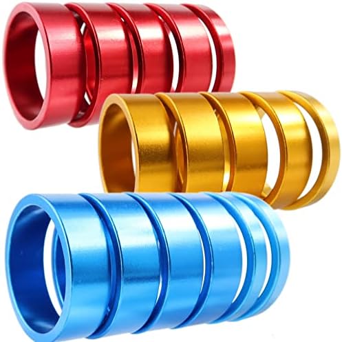 NEPIDOVS 16PCS Bicycle Headset Spacer Bike Handlebar Stem Spacers Threadless Aluminum Alloy Headset Stem Spacer Set Fit 1 1/8-Inch Stem for MTB BMX Mountain Road Bikes Cycling 2MM 5MM 10MM (Colorful)