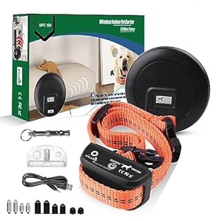 My Pet Command, Indoor Pet Barrier Adjustable Range, Static and Tone Correction, Hidden Fence for Dogs Containment Collar, Wireless Pet Gate Keeps Areas Off Limits, Rechargeable Collars 1 Collar kit