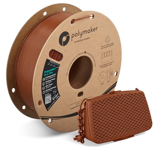 Image of Polymaker PLA Pro 3D Printing Filament Metallic Bronze 1.75mm 1KG, High-Impact Tough PLA, Fast Printing up to 300mm /s, New Formula, Easy to Print on Most FDM Printers, No Enclosure Required